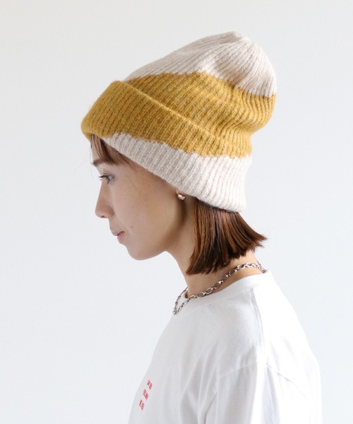 cepo（セポ）の「配色パターン ニット帽（ニットキャップ/ビーニー・レディース・ベージュ/ブラック・FREE）」の15枚目の写真
