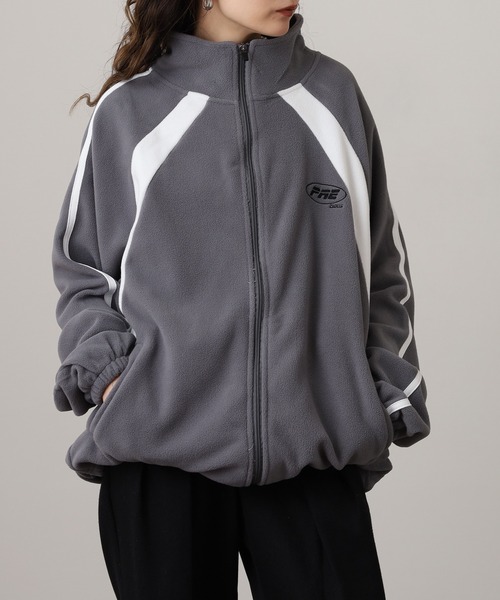 FUNALIVE(ファンアライブ)の「切替配色 ロゴ ワイド フリース ジャケット(ブルゾン・メンズ・ブラック/チャコールグレー/キャメル/アイボリー・M/LL/L)」の11枚目の写真