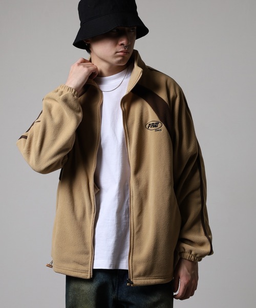 FUNALIVE(ファンアライブ)の「切替配色 ロゴ ワイド フリース ジャケット(ブルゾン・メンズ・ブラック/チャコールグレー/キャメル/アイボリー・M/LL/L)」の6枚目の写真