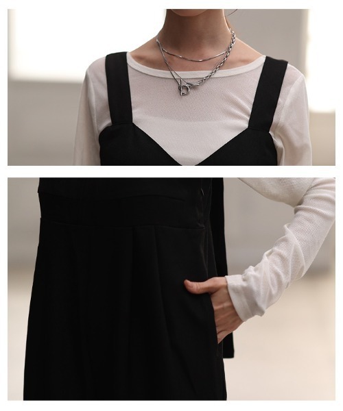 Sawa a la mode(サワアラモード)の「ビスチェ切替オールインワンパンツ(つなぎ/オールインワン・レディース・ブラック・FREE)」の5枚目の写真