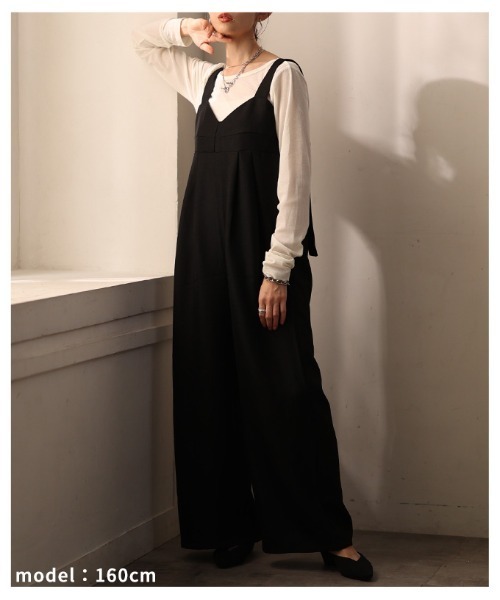 Sawa a la mode(サワアラモード)の「ビスチェ切替オールインワンパンツ(つなぎ/オールインワン・レディース・ブラック・FREE)」の7枚目の写真