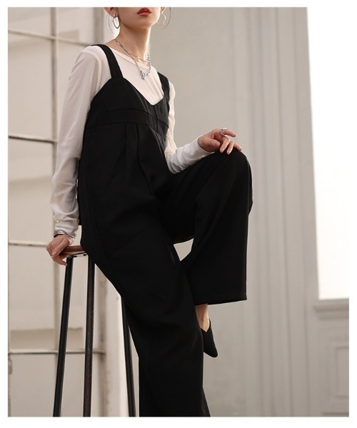 Sawa a la mode(サワアラモード)の「ビスチェ切替オールインワンパンツ(つなぎ/オールインワン・レディース・ブラック・FREE)」の13枚目の写真