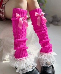 stina♡ツイードレッグウォーマー ピンク stina / tweed leg warmer / pink