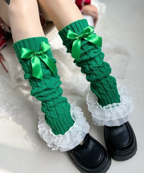 セール】【urge select】フリル リボン レッグウォーマー/【6色展開