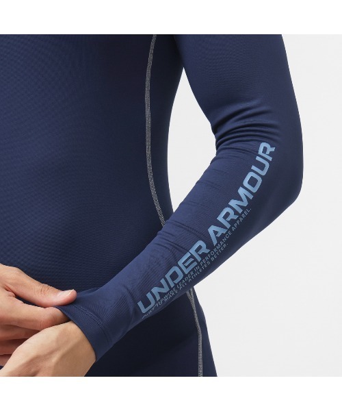 UNDER ARMOUR（アンダーアーマー）の「アンダーアーマー  UAコールドギアアーマー コンプレッション ノベルティ ロングスリーブ モックネック シャツ（シャツ/ブラウス・メンズ・ネイビー/ブラック・S/M/L/LL/3L）」の6枚目の写真