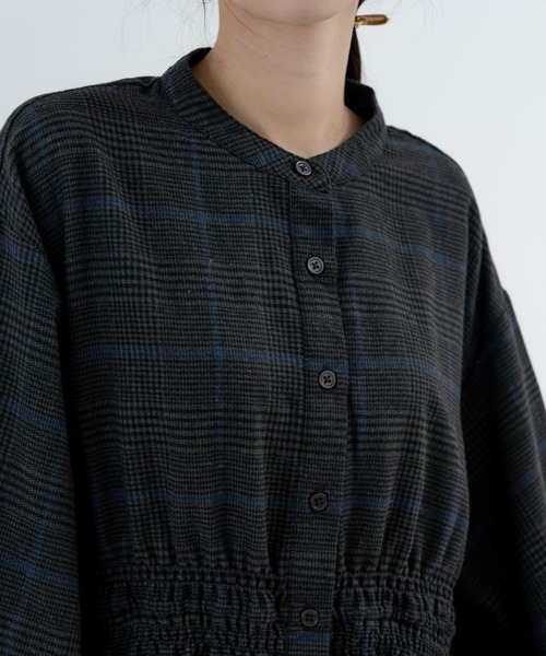 refinedworks（リファインドワークス）の「【refinedworks】季節感たっぷりの 起毛素材 × チェック柄ブラウス（シャツ/ブラウス・レディース・グレー/ブラック/アイボリー・FREE）」の16枚目の写真