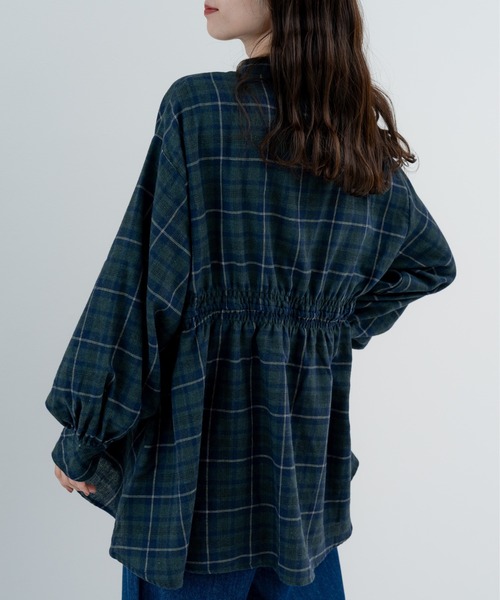 refinedworks（リファインドワークス）の「【refinedworks】季節感たっぷりの 起毛素材 × チェック柄ブラウス（シャツ/ブラウス・レディース・グレー/ブラック/アイボリー・FREE）」の8枚目の写真