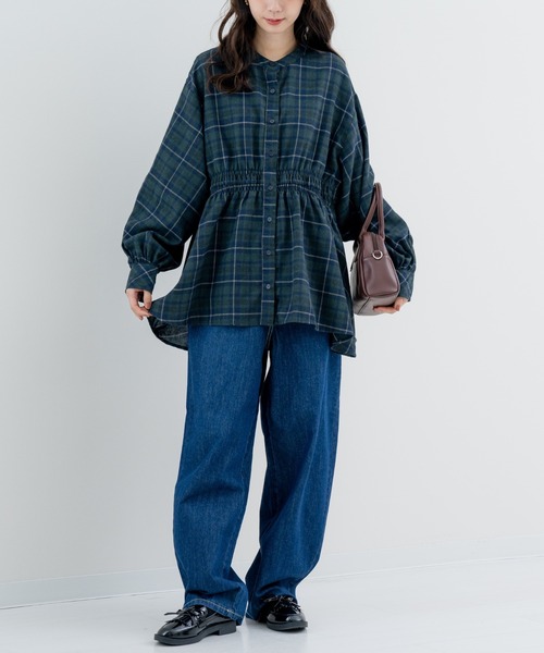 refinedworks（リファインドワークス）の「【refinedworks】季節感たっぷりの 起毛素材 × チェック柄ブラウス（シャツ/ブラウス・レディース・グレー/ブラック/アイボリー・FREE）」の18枚目の写真