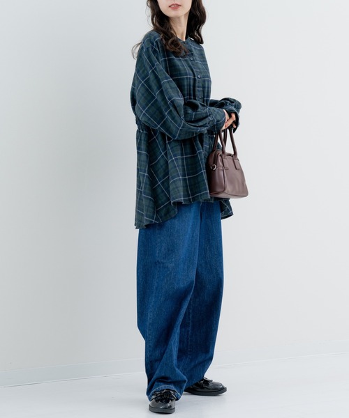 refinedworks（リファインドワークス）の「【refinedworks】季節感たっぷりの 起毛素材 × チェック柄ブラウス（シャツ/ブラウス・レディース・グレー/ブラック/アイボリー・FREE）」の19枚目の写真