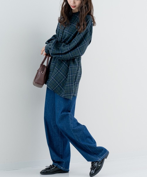 refinedworks（リファインドワークス）の「【refinedworks】季節感たっぷりの 起毛素材 × チェック柄ブラウス（シャツ/ブラウス・レディース・グレー/ブラック/アイボリー・FREE）」の22枚目の写真