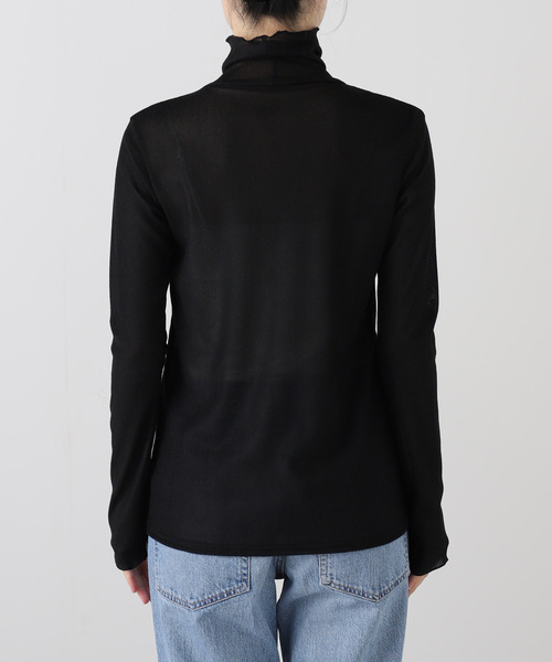 La TOTALITE(ラトータリテ)の「【洗える】フロックチュールスタンドプルオーバー(Tシャツ/カットソー・レディース・ブラック/ブラウン/サックスブルー・FREE)」の7枚目の写真