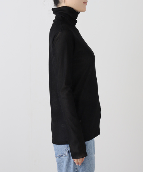 La TOTALITE(ラトータリテ)の「【洗える】フロックチュールスタンドプルオーバー(Tシャツ/カットソー・レディース・ブラック/ブラウン/サックスブルー・FREE)」の8枚目の写真