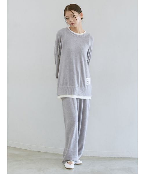 【新品】GELATO PIQUE もこもこ　上下セット　ルームウェア　グレー 新品】GELATO PIQUE もこもこ 上下セット ルームウェア グレー