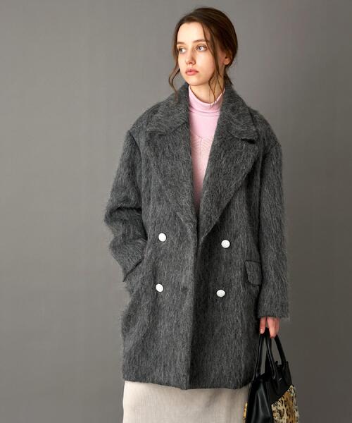 DRESSTERIOR（ドレステリア）の「モヘヤ混シャギーチェスターコート（チェスターコート・レディース・チャコールグレー・36/38）」の4枚目の写真