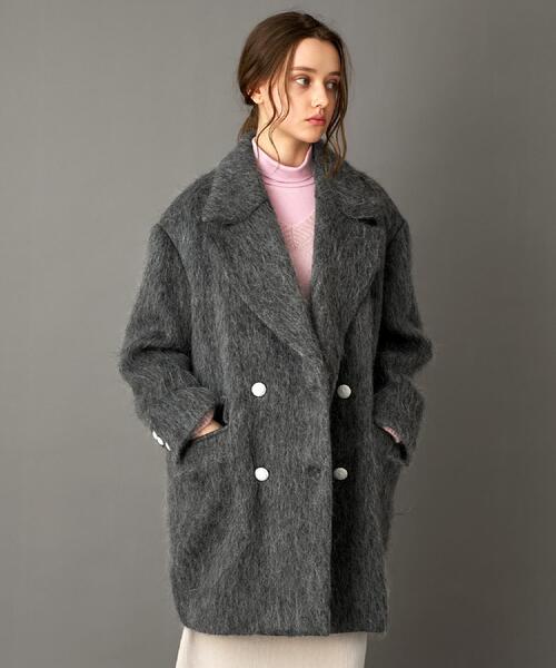 DRESSTERIOR（ドレステリア）の「モヘヤ混シャギーチェスターコート（チェスターコート・レディース・チャコールグレー・36/38）」の5枚目の写真
