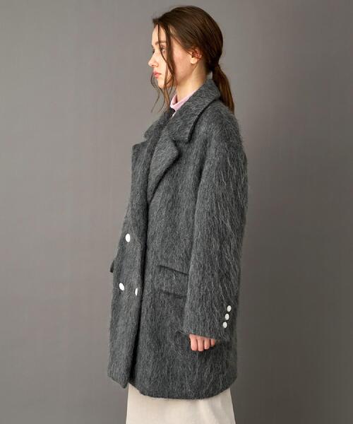 DRESSTERIOR（ドレステリア）の「モヘヤ混シャギーチェスターコート（チェスターコート・レディース・チャコールグレー・36/38）」の6枚目の写真