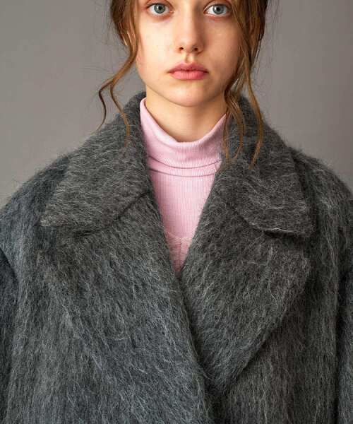 DRESSTERIOR（ドレステリア）の「モヘヤ混シャギーチェスターコート（チェスターコート・レディース・チャコールグレー・36/38）」の10枚目の写真