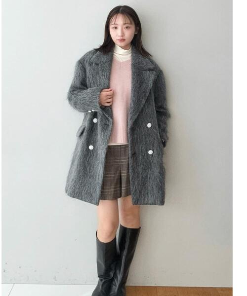 DRESSTERIOR（ドレステリア）の「モヘヤ混シャギーチェスターコート（チェスターコート・レディース・チャコールグレー・36/38）」の22枚目の写真