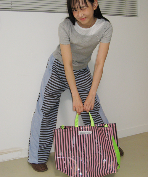 RONRON(ロンロン)の「TERRY STRIPED COMFY PANTS BLUE BROWN(スウェットパンツ・レディース・その他・FREE)」の3枚目の写真