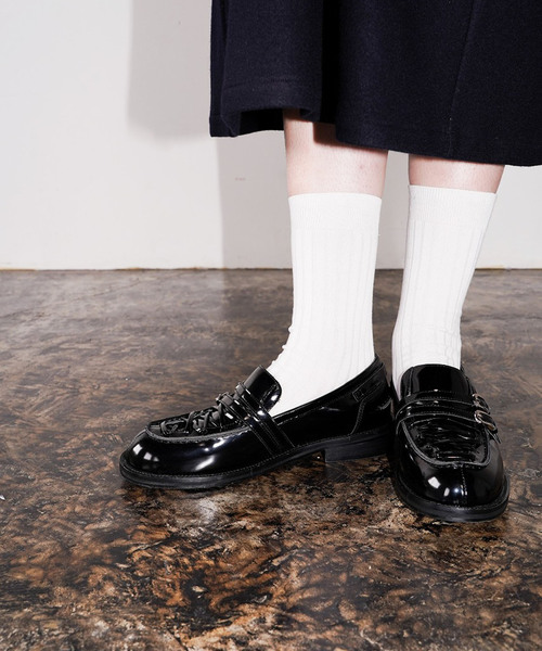 ALM.(アルム)の「【ALM./アルム】 AVENTURA LEATHER LOAFERS AL114(ローファー・レディース・ブラック/ブラウン・37/38)」の1枚目の写真