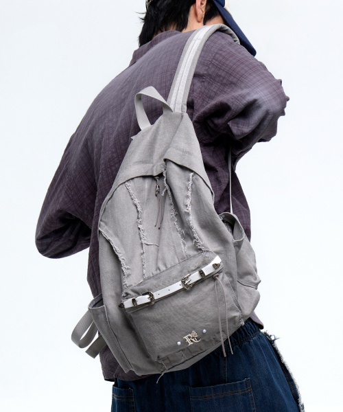 セール】RAW CUT DENIM BACKPACK - GRAY（バックパック/リュック