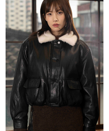 THE GREEN LAB（ザグリーンラボ）の「FAUX Cara Leather Jacket [Black]（ライダースジャケット）」