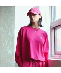 エッセンシャルクロップ長袖Tシャツ[ピンク]