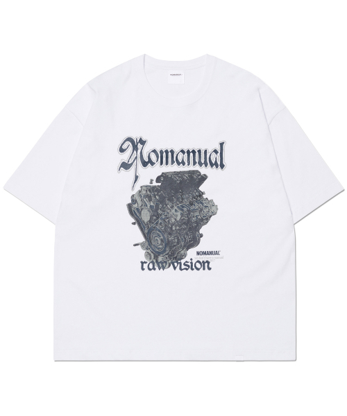 NOMANUAL(NOMANUAL)の「NM ENGINE T-SHIRT - WHITE(Tシャツ/カットソー・レディース・その他・MEDIUM/LARGE/X-LARGE/SMALL)」の1枚目の写真