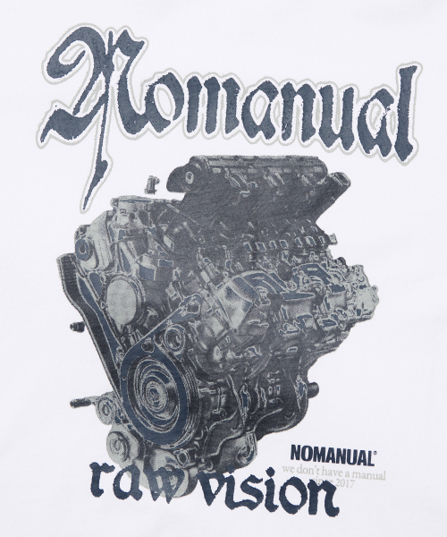 NOMANUAL(NOMANUAL)の「NM ENGINE T-SHIRT - WHITE(Tシャツ/カットソー・レディース・その他・MEDIUM/LARGE/X-LARGE/SMALL)」の7枚目の写真