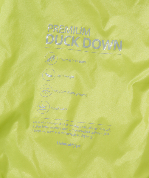URBANDTYPE（アーバンディタイプ）の「コンフィフードパーカーライトダウンジャケット_ライム（ダウンジャケット/コート・レディース・その他・SMALL/MEDIUM/LARGE/X-LARGE）」の10枚目の写真