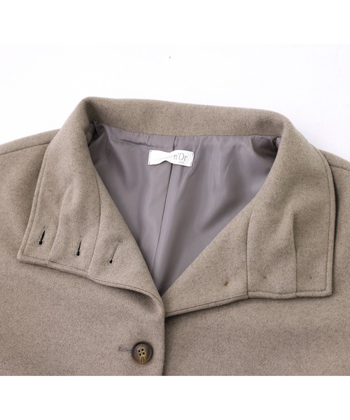 n'OrLABEL（ノアールレーベル）の「『タックスタンドカラーミドルコート』（その他アウター・レディース・ベージュ/チャコール・FREE）」の9枚目の写真