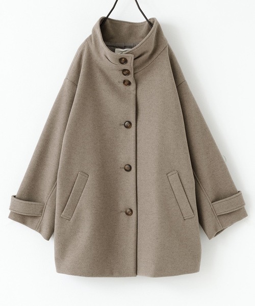 n'OrLABEL（ノアールレーベル）の「『タックスタンドカラーミドルコート』（その他アウター・レディース・ベージュ/チャコール・FREE）」の17枚目の写真