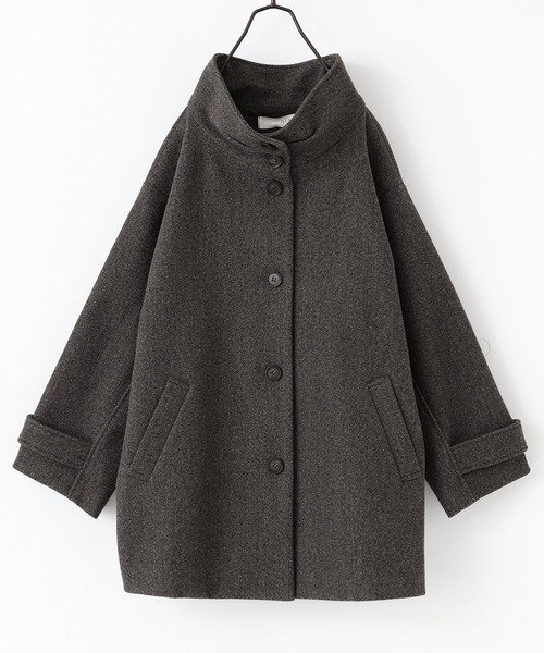 n'OrLABEL（ノアールレーベル）の「『タックスタンドカラーミドルコート』（その他アウター・レディース・ベージュ/チャコール・FREE）」の15枚目の写真