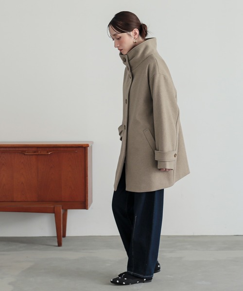 n'OrLABEL（ノアールレーベル）の「『タックスタンドカラーミドルコート』（その他アウター・レディース・ベージュ/チャコール・FREE）」の22枚目の写真