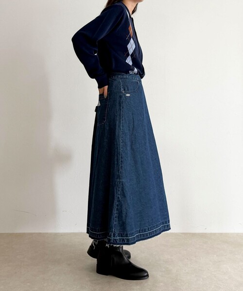 セール】【GEVACO/ゲバコ】デニムプリーツスカート（デニムスカート