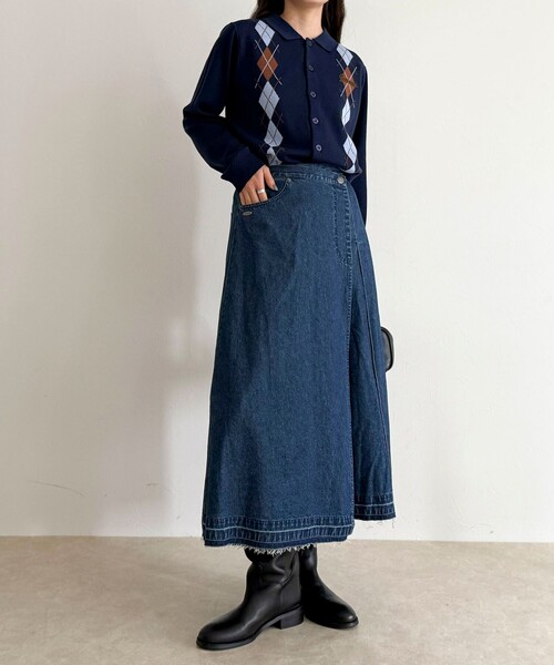 セール】【GEVACO/ゲバコ】デニムプリーツスカート（デニムスカート
