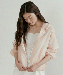 LINGSEOUL（リングソウル）の「string hooded zip-up jacket-pink（ナイロンジャケット）」