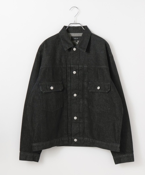 GLOBAL WORK（グローバルワーク）の「デニム/トラッカージャケット/622451（デニムジャケット・メンズ・インディゴブルー/ブラック・SMALL/MEDIUM/LARGE）」の3枚目の写真