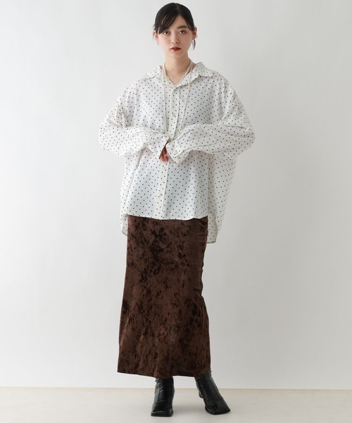 RAGEBLUE(レイジブルー)の「ドット柄/ルーズシルエットシャツ(シャツ/ブラウス・レディース・ブラック/ホワイト・FREE)」の3枚目の写真