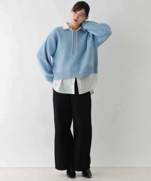 RAGEBLUE(レイジブルー)の「ドット柄/ルーズシルエットシャツ(シャツ/ブラウス・レディース・ブラック/ホワイト・FREE)」の7枚目の写真