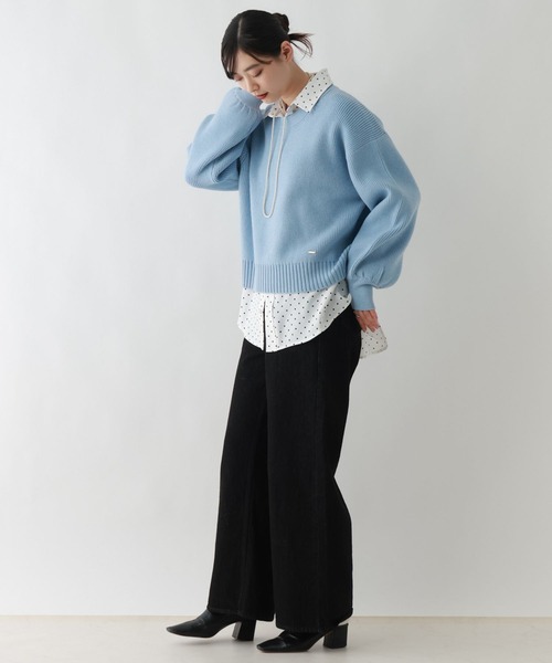 RAGEBLUE(レイジブルー)の「ドット柄/ルーズシルエットシャツ(シャツ/ブラウス・レディース・ブラック/ホワイト・FREE)」の8枚目の写真