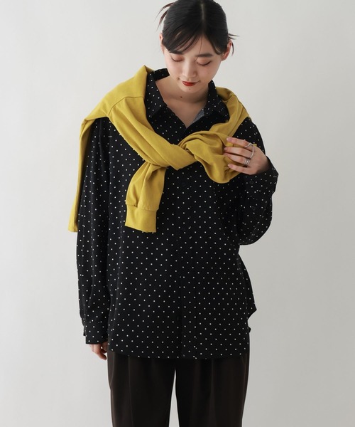 RAGEBLUE(レイジブルー)の「ドット柄/ルーズシルエットシャツ(シャツ/ブラウス・レディース・ブラック/ホワイト・FREE)」の14枚目の写真