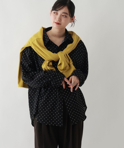 RAGEBLUE(レイジブルー)の「ドット柄/ルーズシルエットシャツ(シャツ/ブラウス・レディース・ブラック/ホワイト・FREE)」の15枚目の写真