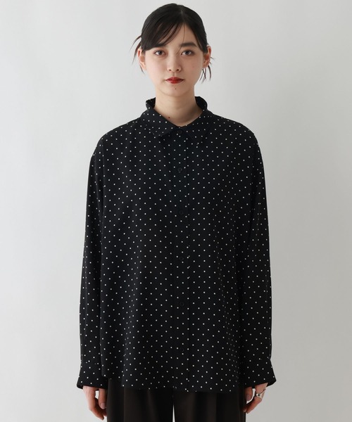 RAGEBLUE(レイジブルー)の「ドット柄/ルーズシルエットシャツ(シャツ/ブラウス・レディース・ブラック/ホワイト・FREE)」の18枚目の写真
