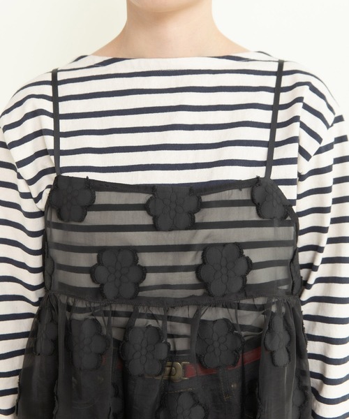 Dot＆Stripes CHILD WOMAN（ドットアンドストライプス　チャイルドウーマン）の「シアーフラワーカットジャカード キャミブラウス(セットアップ対応)（シャツ/ブラウス・レディース・ブラック・FREE）」の21枚目の写真