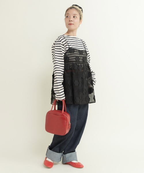 Dot＆Stripes CHILD WOMAN（ドットアンドストライプス　チャイルドウーマン）の「シアーフラワーカットジャカード キャミブラウス(セットアップ対応)（シャツ/ブラウス・レディース・ブラック・FREE）」の8枚目の写真