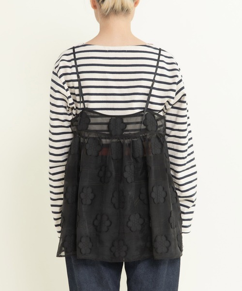 Dot＆Stripes CHILD WOMAN（ドットアンドストライプス　チャイルドウーマン）の「シアーフラワーカットジャカード キャミブラウス(セットアップ対応)（シャツ/ブラウス・レディース・ブラック・FREE）」の20枚目の写真