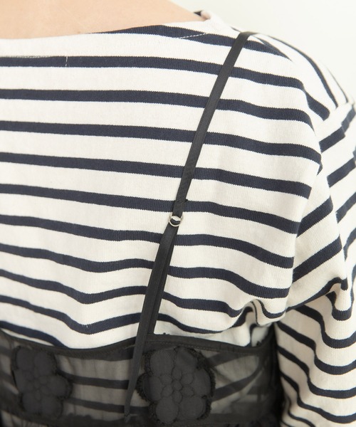 Dot＆Stripes CHILD WOMAN（ドットアンドストライプス　チャイルドウーマン）の「シアーフラワーカットジャカード キャミブラウス(セットアップ対応)（シャツ/ブラウス・レディース・ブラック・FREE）」の22枚目の写真