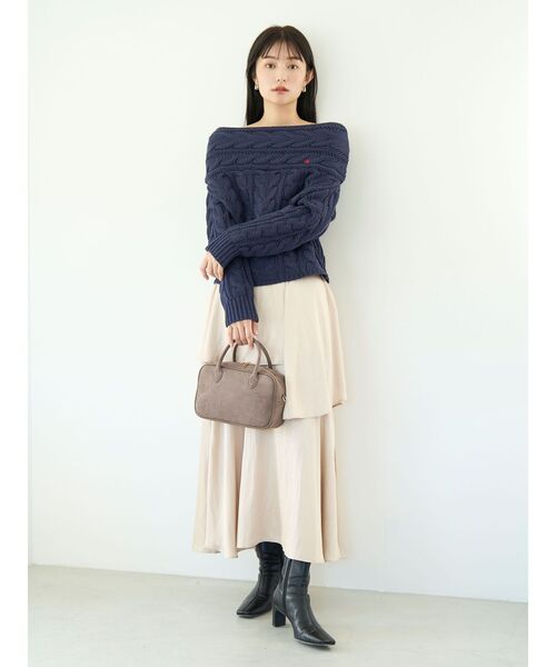 LAGUNAMOON（ラグナムーン）の「ヘムスリットティアードスカート（スカート・レディース・ベージュ/ダークブラウン・SMALL/MEDIUM）」の21枚目の写真