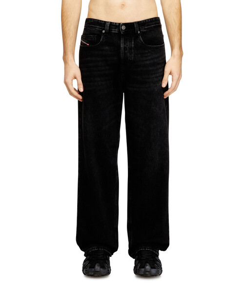 メンズ リラックスフィット ブラックデニムパンツ 2001 D-MACRO L.30